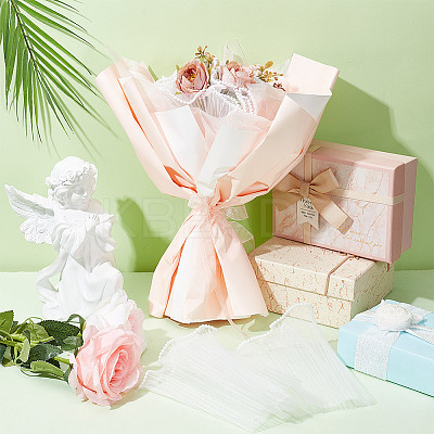 Polyester Flower Bouquet Wrapping Mesh Paper SRIB-WH0011-214C-1