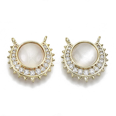 Brass Micro Pave Cubic Zirconia Charms KK-N232-91-NF-1