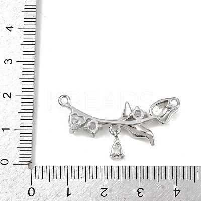Brass Pave Clear Cubic Zirconia Links Connector Charms KK-K407-28P-1