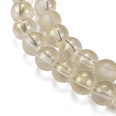 Frosted Transparent Glass Bead Strands GLAA-P065-6mm-01-1