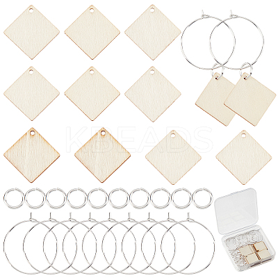 DIY Rhombus Wine Glass Charm Tags Making Kit DIY-SC0018-63-1
