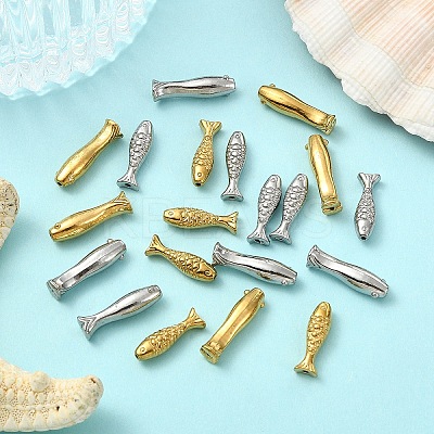 20Pcs 4 Styles 304 Stainless Steel Beads STAS-YW0003-34-1