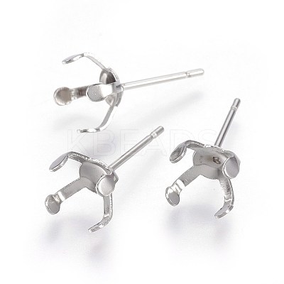 Tarnish Resistant 304 Stainless Steel Stud Earring Findings LS-X-STAS-L219-03D-P-1