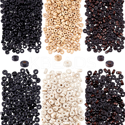2400Pcs 6 Colors Natural Wood Beads WOOD-PH0003-29-1