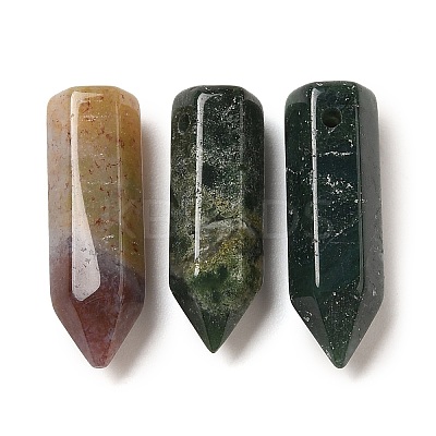 Natural Indian Agate Pointed Pendants G-C158-05K-1