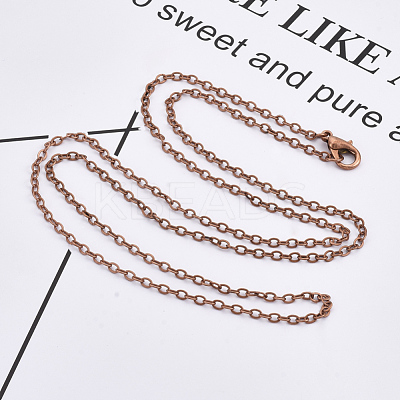 Brass Cable Chains Necklace Making MAK-N029-01R-1