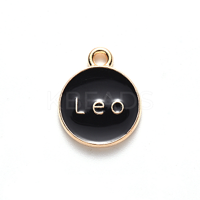 Alloy Enamel Pendants X-ENAM-S124-01B-08G-1