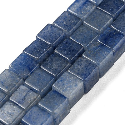 Dyed & Heated Natural Blue Aventurine Beads Strands G-Q1008-B15-1