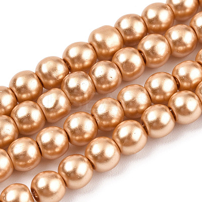 Baking Paint Pearlized Glass Pearl Round Bead Strands HY-Q330-8mm-36A-1