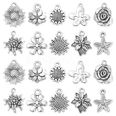 Sunflower Tibetan Style Alloy Pendants TIBEP-CJ0001-09-RS-1