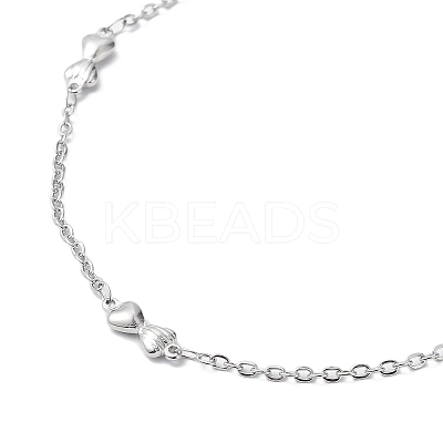 Non-Tarnish 304 Stainless Steel Bowknot Link Chain Necklace NJEW-K249-07P-1