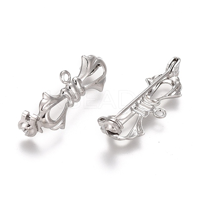 Bowknot Brass Kilt Pins with 1 Loop KK-H738-35P-1