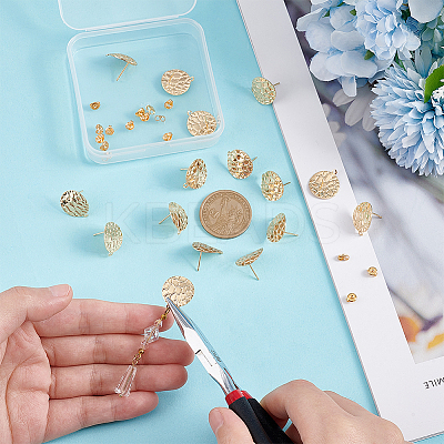 16Pcs Brass Stud Earrings Findings STAS-UN0044-12-1