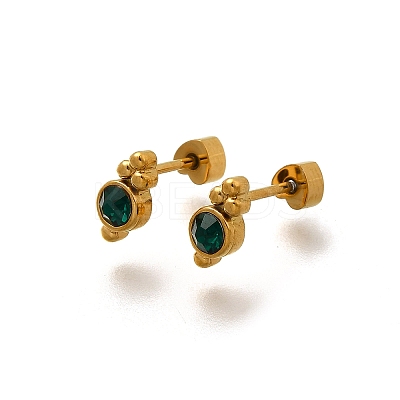 Ion Plating(IP) 304 Stainless Steel Stud Earrings EJEW-A118-17G-01-1