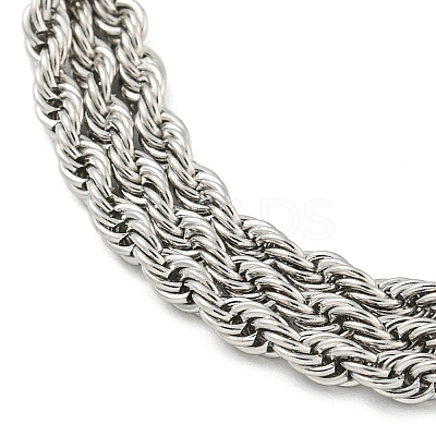 Non-Tarnish 304 Stainless Steel 3-Strand Rope Chain Bracelets for Women LS-BJEW-G707-02P-1