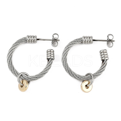 304 Stainless Steel Twist Stud Earrings for Women EJEW-M023-02P-1