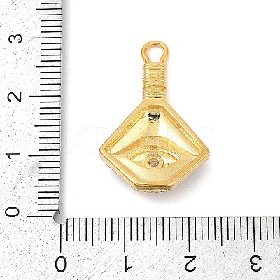 Brass Clear Cubic Zirconia Eye Pendants KK-U058-51G-1