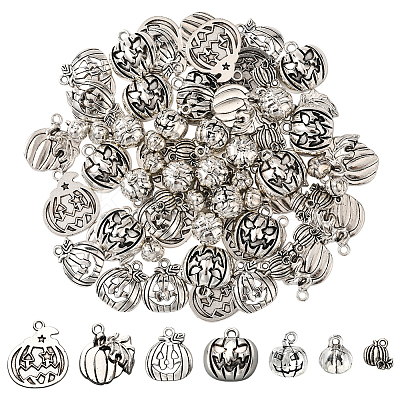 70Pcs 7 Style Tibetan Style Alloy Pendants FIND-SC0019-39-1