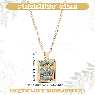 Brass with Cubic Zirconia Pendants Necklaces NJEW-LP0001-45C-G-1