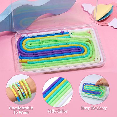 8 Strands Imitation Jelly Handmade Polymer Clay Beads Strands CLAY-TA0001-47B-1