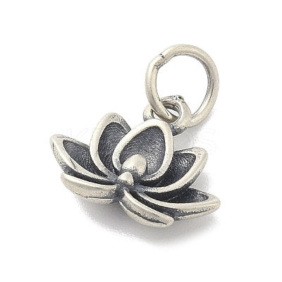 925 Sterling Silver Flower Charms with Jump Rings and 925 Stamp STER-M021-02AS-04-1