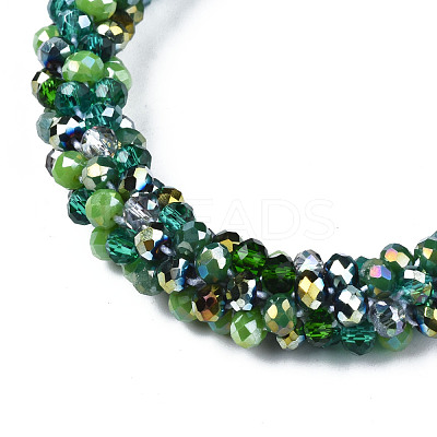Glass Beaded Crochet Stretch Bracelet BJEW-T016-09D-1