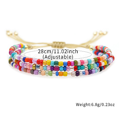 Adjustable Resin Beaded Multi-strand Bracelets for Women FS8749-1