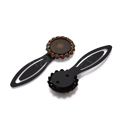 Alloy & Iron Bookmark Cabochon Settings PALLOY-N184-08AB-1