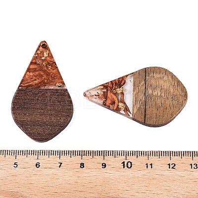 Transparent Resin and Walnut Wood Pendants RESI-T057-06C-1