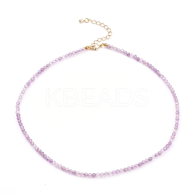 Natural Amethyst Beaded Necklaces NJEW-JN03315-01-1