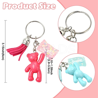 Tassel Bear Acrylic & Resin Keychain KEYC-YW00167-01-1