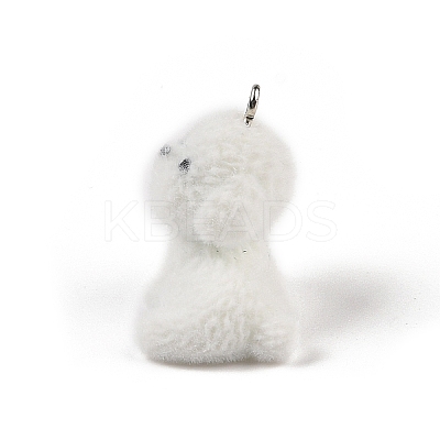 Flocking Resin Cute Puppy Pendants MACR-P043-L04-1