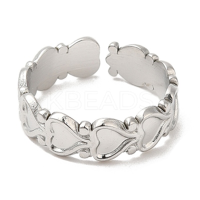 Non-Tarnish 304 Stainless Steel Open Cuff Ring Findings RJEW-K245-85P-1