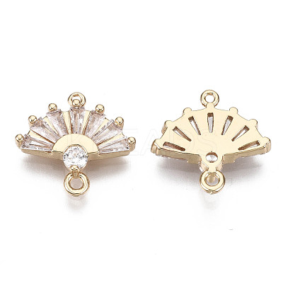 Brass Micro Pave Cubic Zirconia Links Connectors X-KK-R111-067-1