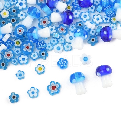 156Pcs 9 Styles Handmade Millefiori Glass Beads LAMP-FS0001-33-1