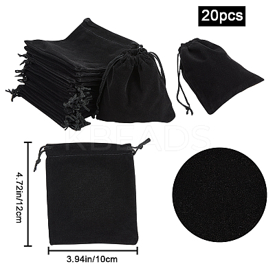 20Pcs Rectangle Velvet Drawstring Pouches TP-BBC0001-03B-02-1