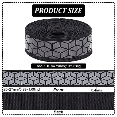 10M Flat Reflective Polyester Grosgrain Ribbon OCOR-BC0006-19B-1