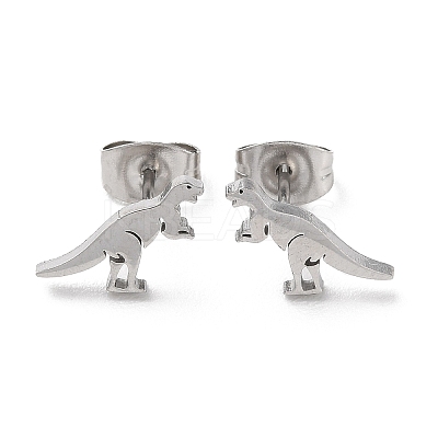 Non-Tarnish 304 Stainless Steel Stud Earrings EJEW-B022-01B-1