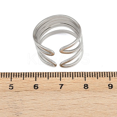 304 Stainless Steel Adjustable Open Cuff Rings for Women LS-RJEW-K299-02P-1