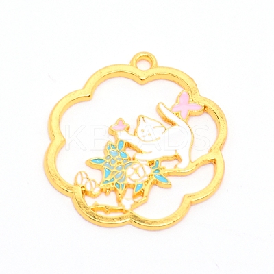 Alloy Enamel Pendants ENAM-WH0047-70G-RS-1