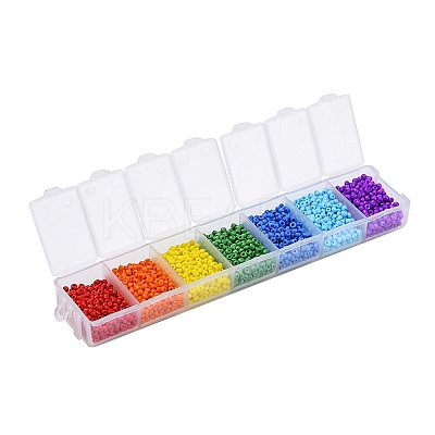 3500Pcs 7 Style 12/0 Glass Round Seed Beads SEED-YW0001-36-1