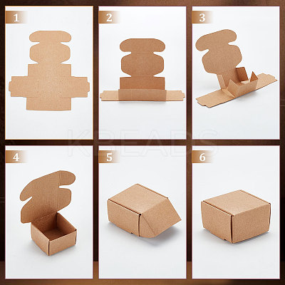 Square Folding Kraft PaperJewelry Storage Boxes LS-CON-WH0089-46A-1