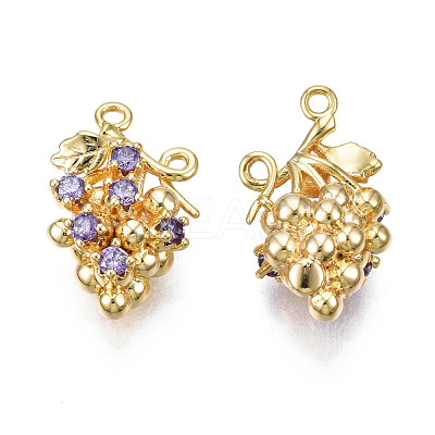Brass Micro Pave Cubic Zirconia Pendants KK-N231-231-1