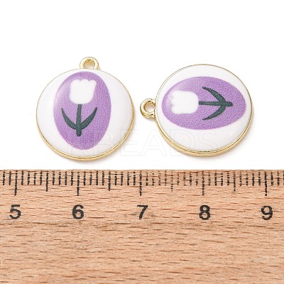 Plating Eco-Friendly Printed Alloy Pendants AL-CBAE25B-01E-G-1
