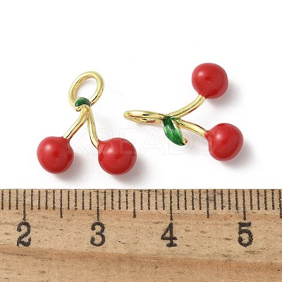 Brass Enamel Pendants KK-P290-12G-01-1