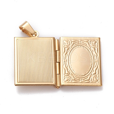 304 Stainless Steel Locket Pendants STAS-K197-02G-1