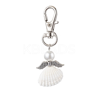 Angel Spiral Shell Pendant Decooration HJEW-JM01964-01-1