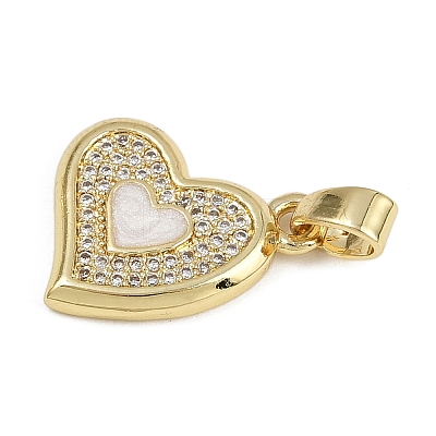 Brass Micro Pave Cubic Zirconia Enamel Pendants KK-Z123-19G-01-1