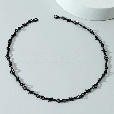 Alloy Barbed Wire Link Chain Necklaces FS-WG27EAE-02-1
