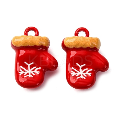 Christmas Themes Baking Paint Alloy Pendants FIND-G097-02D-1